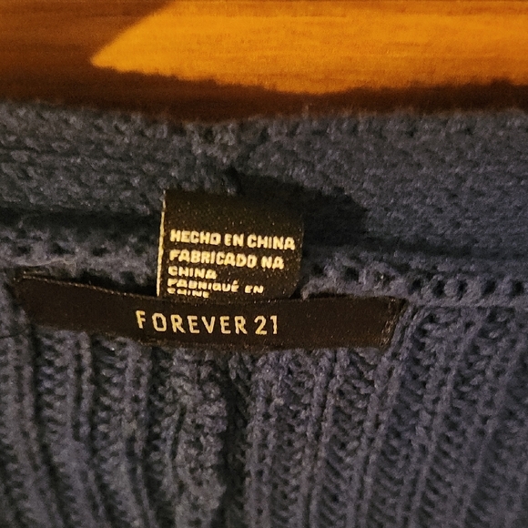 Forever 21 Deep Blue Knit Cardigan - Picture 2 of 5